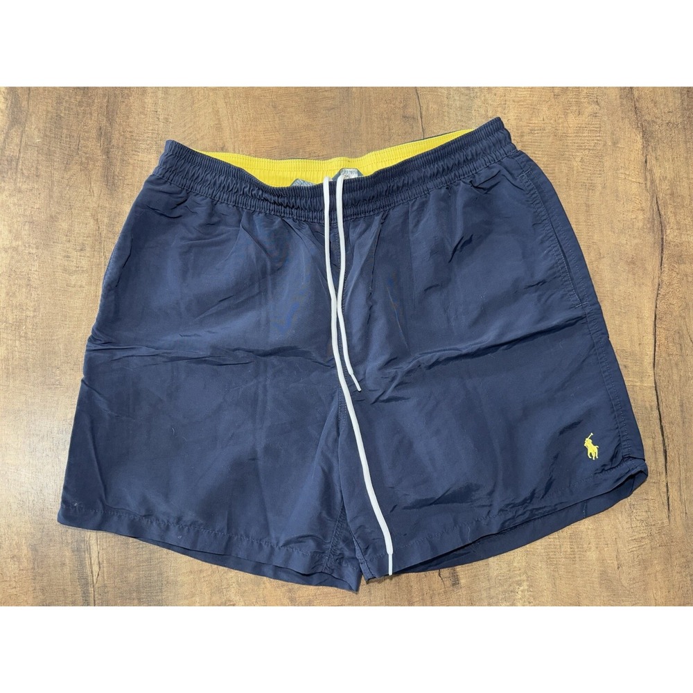 Ralph Lauren Men's Swim Trunks Size XL Swimwear Navy/Yellow Summer‎ Extra Large